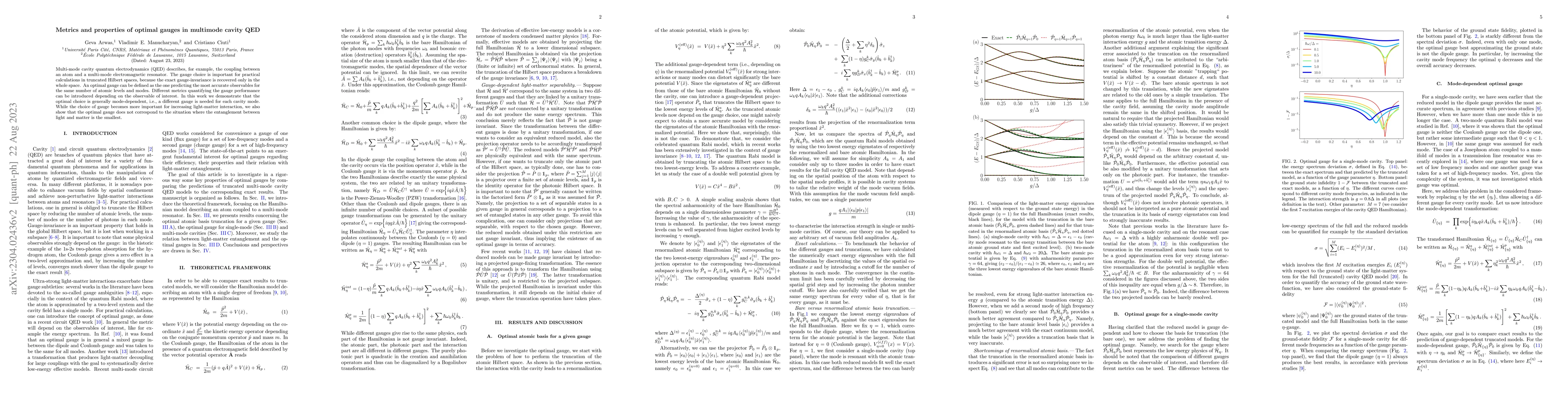 Thumbnail for Metrics and properties of optimal gauges in multimode cavity QED
