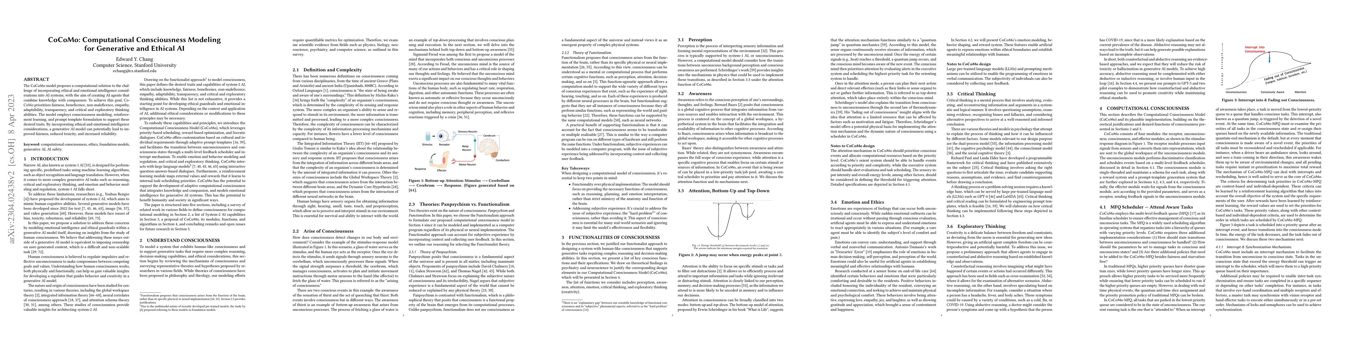 Thumbnail for CoCoMo: Computational Consciousness Modeling for Generative and Ethical
  AI