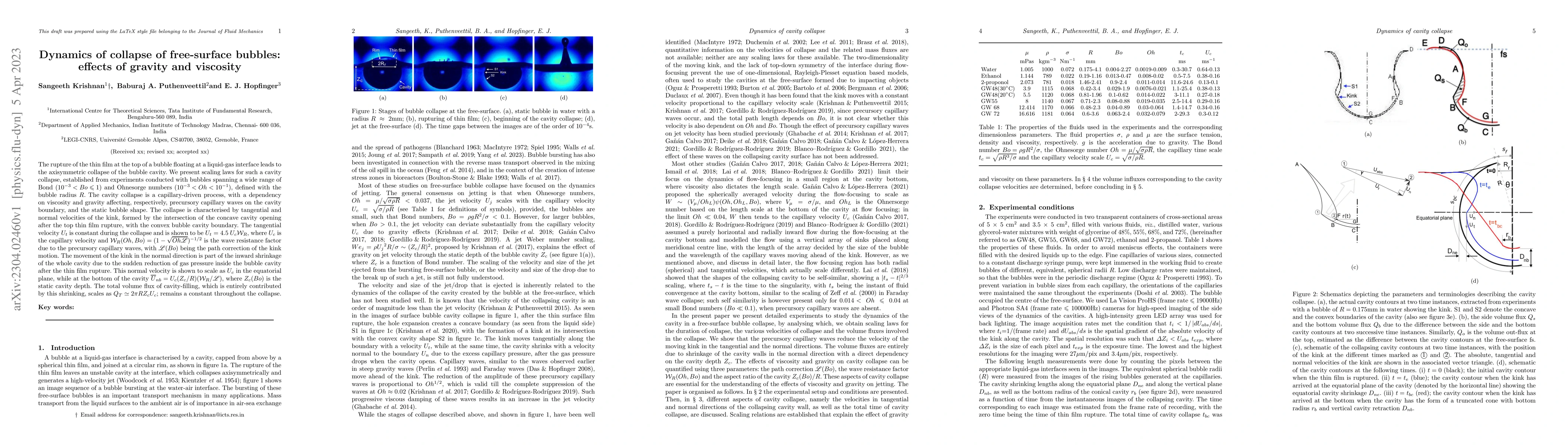 Thumbnail for Dynamics of collapse of free-surface bubbles: effects of gravity and
  viscosity