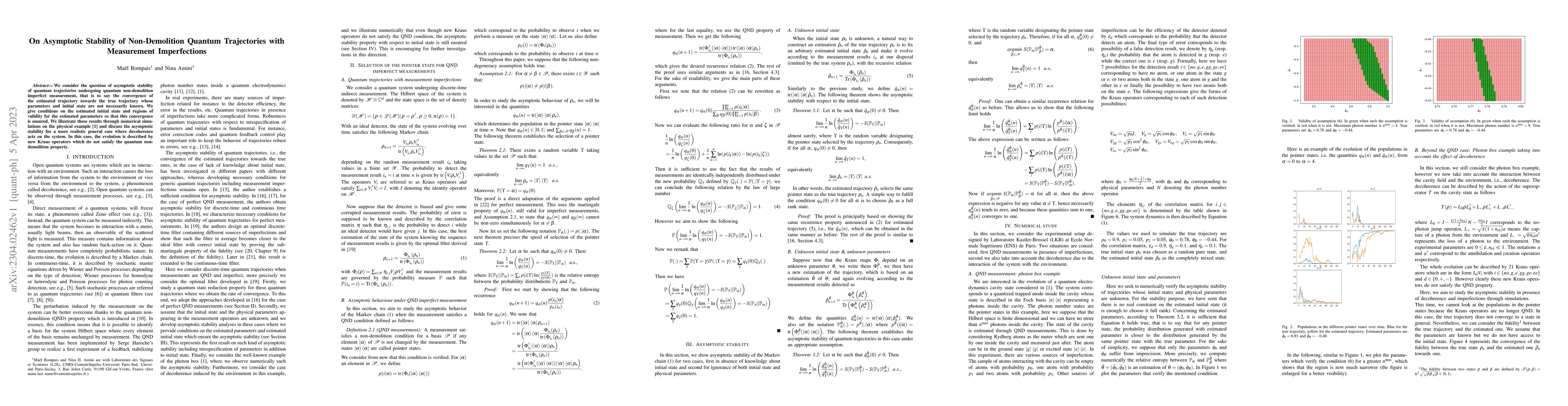 Thumbnail for On Asymptotic Stability of Non-Demolition Quantum Trajectories with
  Measurement Imperfections