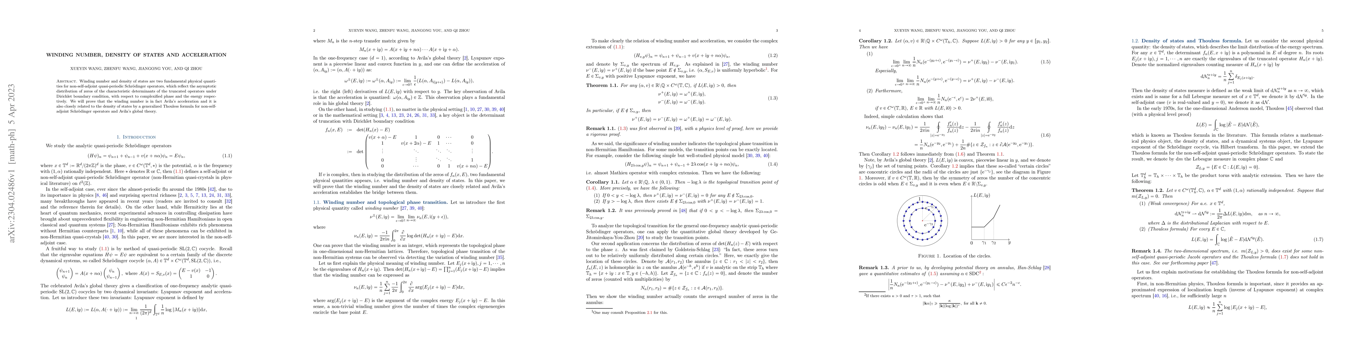 Thumbnail for Winding number, density of states and acceleration