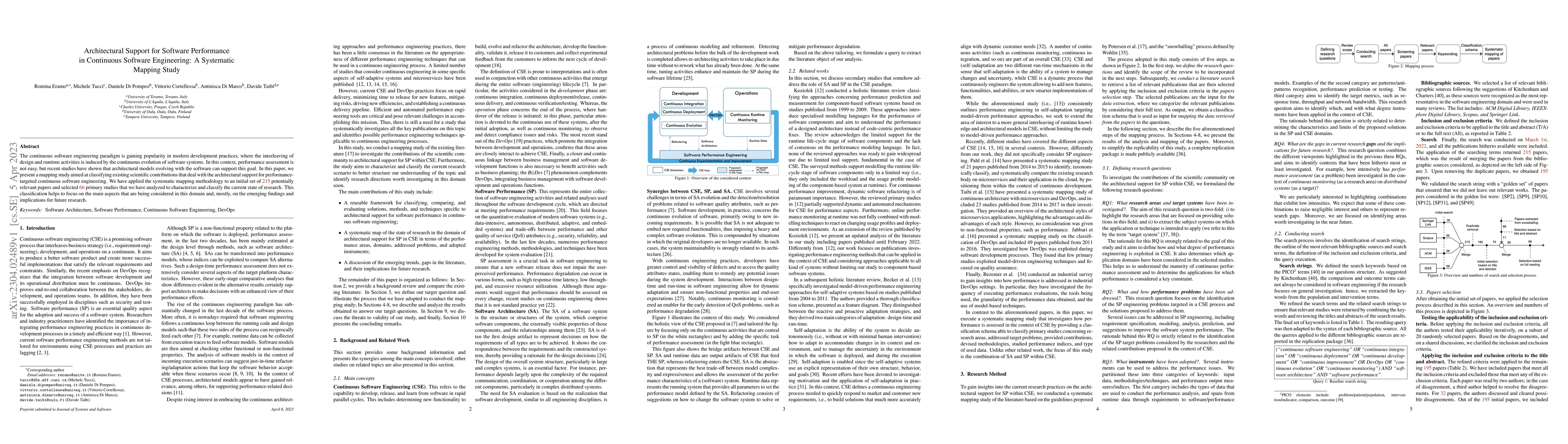 Thumbnail for Architectural Support for Software Performance in Continuous Software
  Engineering: A Systematic Mapping Study