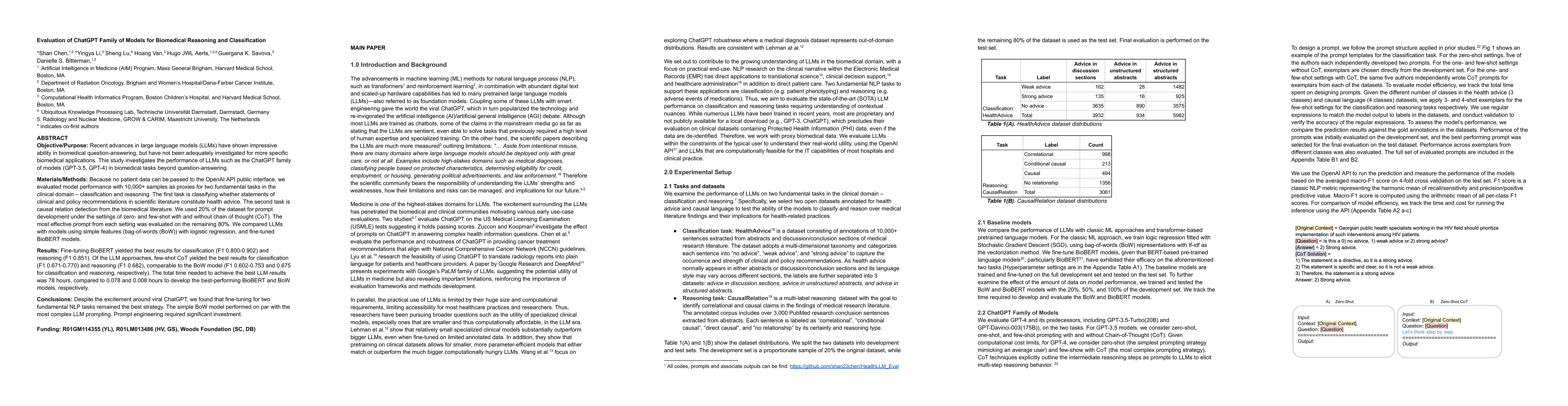 Thumbnail for Evaluation of ChatGPT Family of Models for Biomedical Reasoning and
  Classification