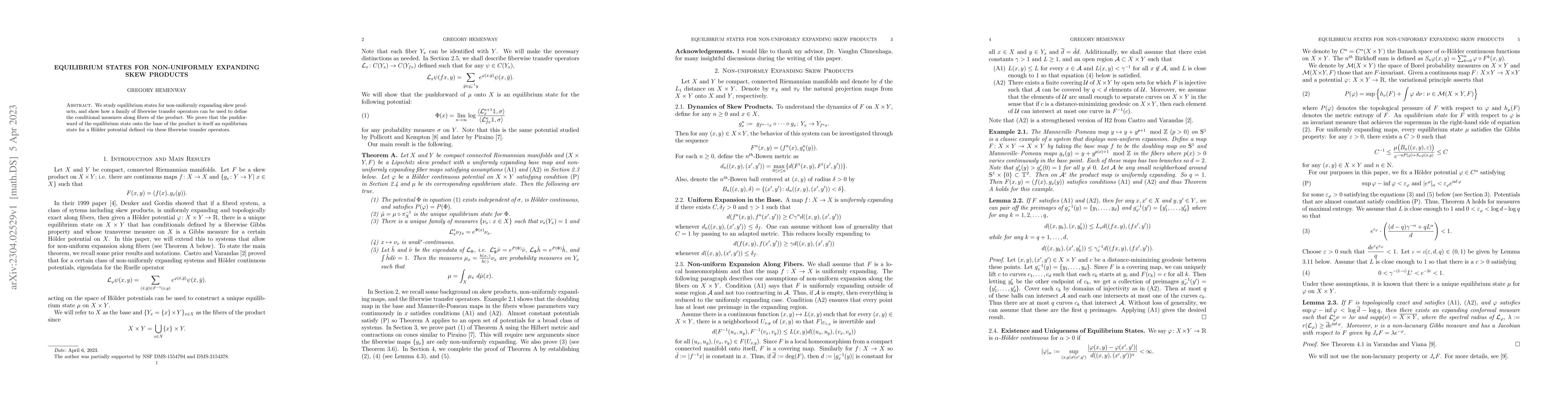 Thumbnail for Equilibrium States for Non-Uniformly Expanding Skew Products