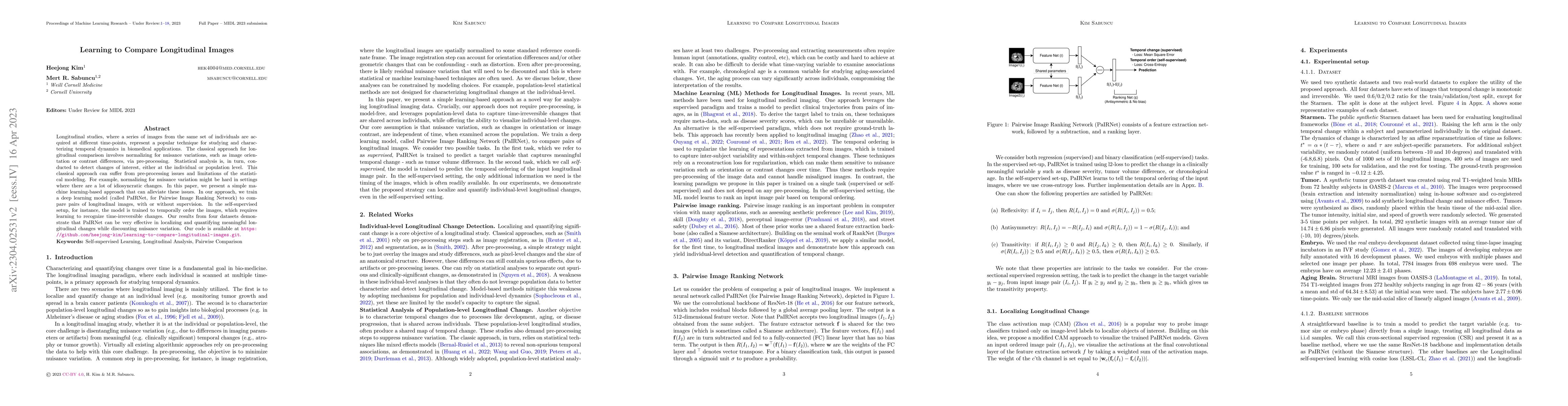 Thumbnail for Learning to Compare Longitudinal Images
