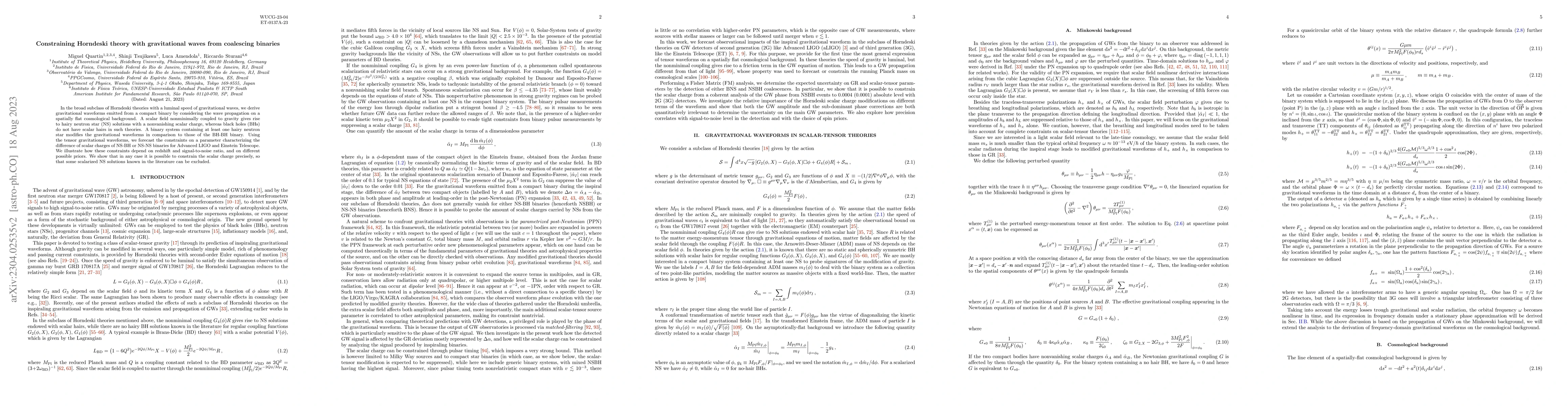 Thumbnail for Constraining Horndeski theory with gravitational waves from coalescing
  binaries