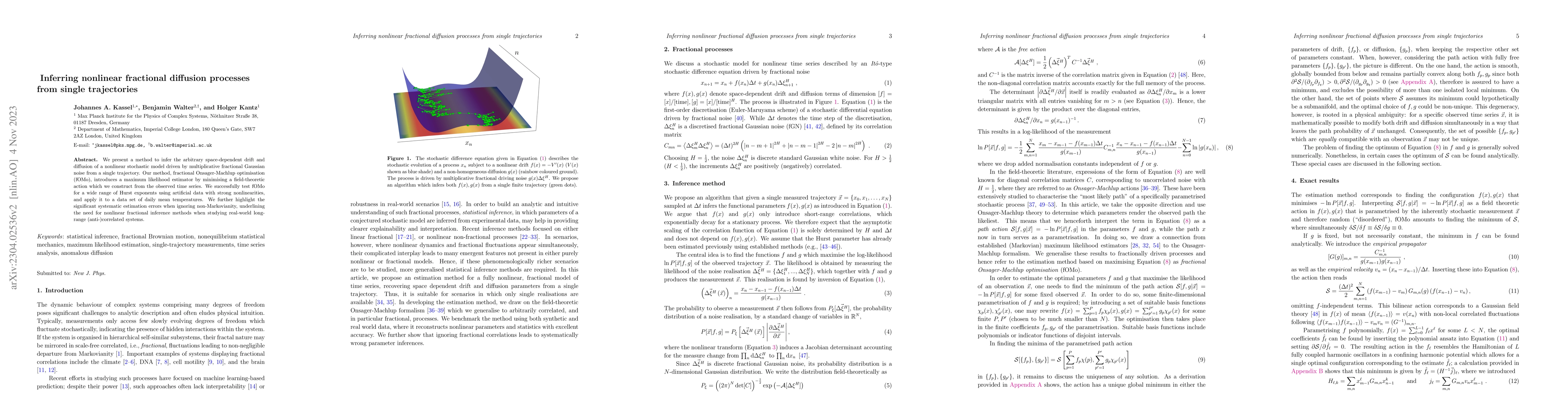 Thumbnail for Inferring nonlinear fractional diffusion processes from single
  trajectories