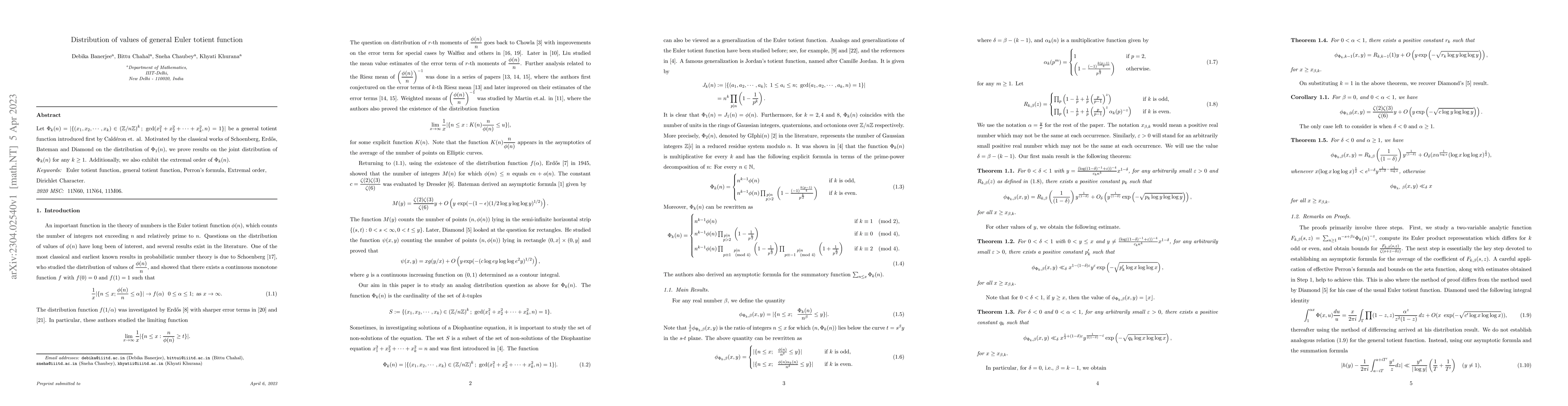 Thumbnail for Distribution of values of general Euler totient function