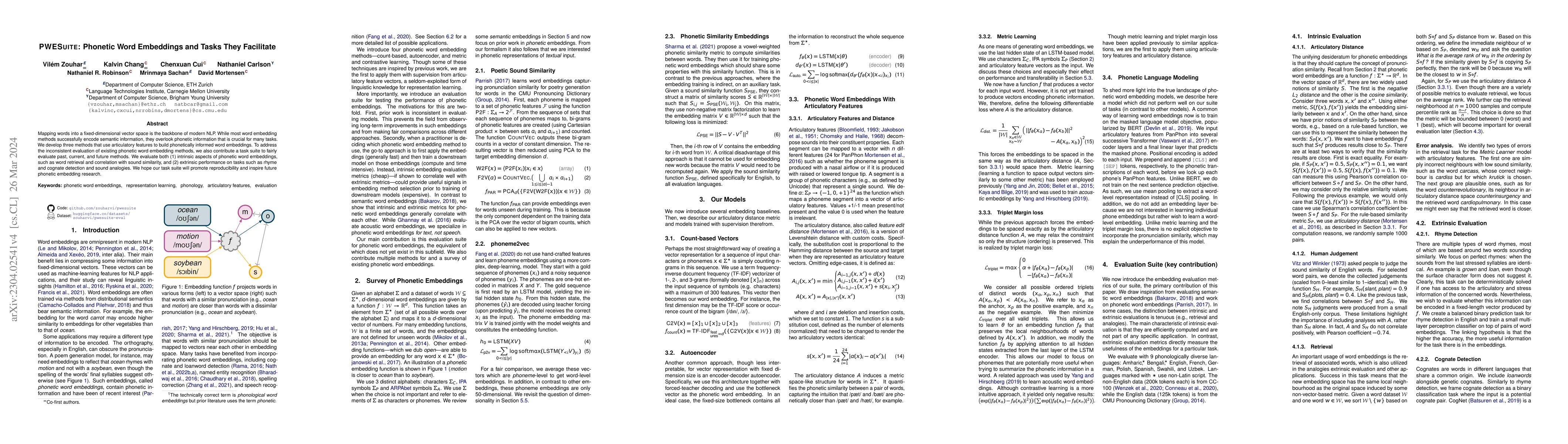 Thumbnail for PWESuite: Phonetic Word Embeddings and Tasks They Facilitate