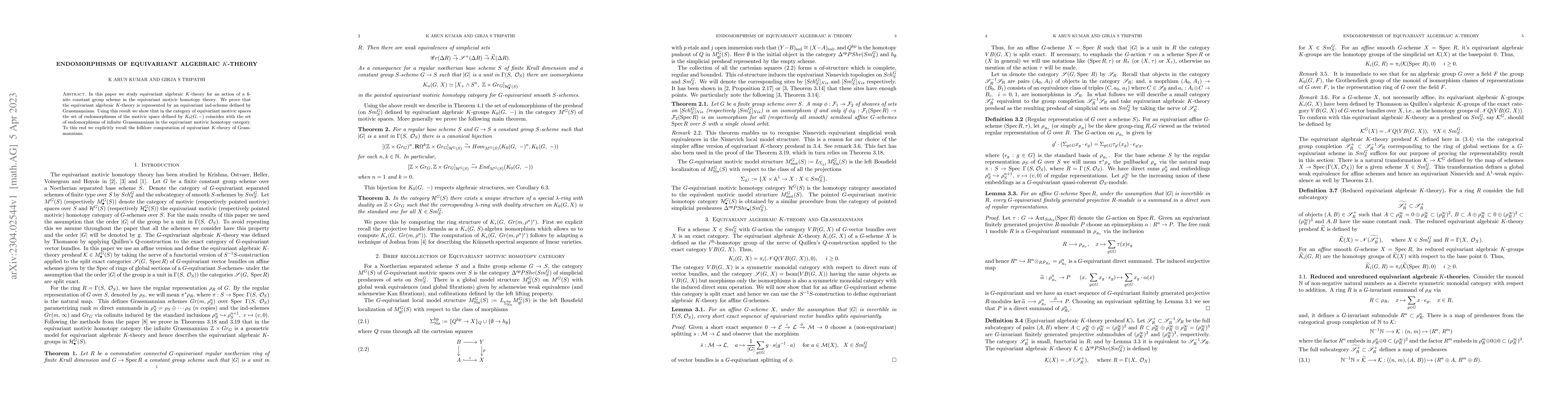 Thumbnail for Endomorphisms of Equivariant Algebraic $K$-theory