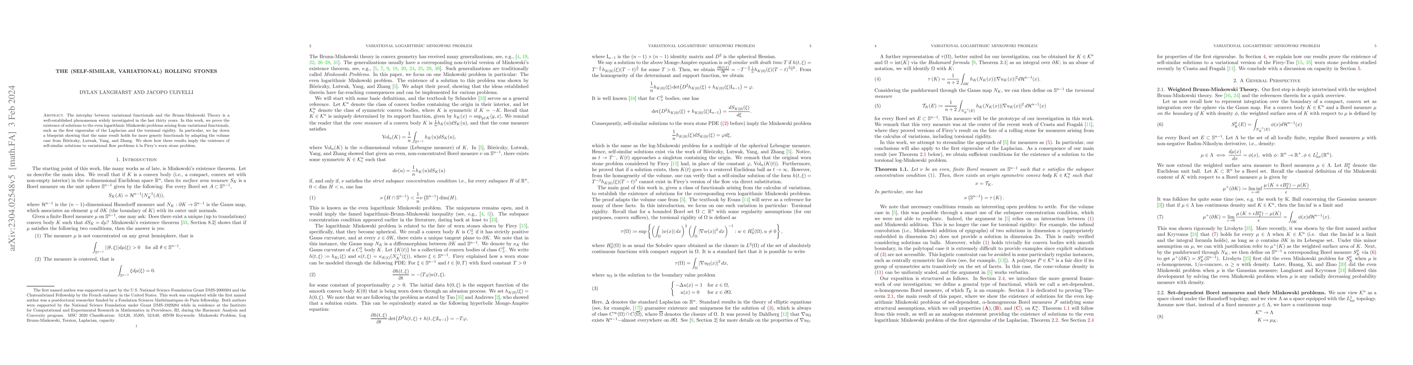Thumbnail for The (Self-Similar, Variational) Rolling Stones