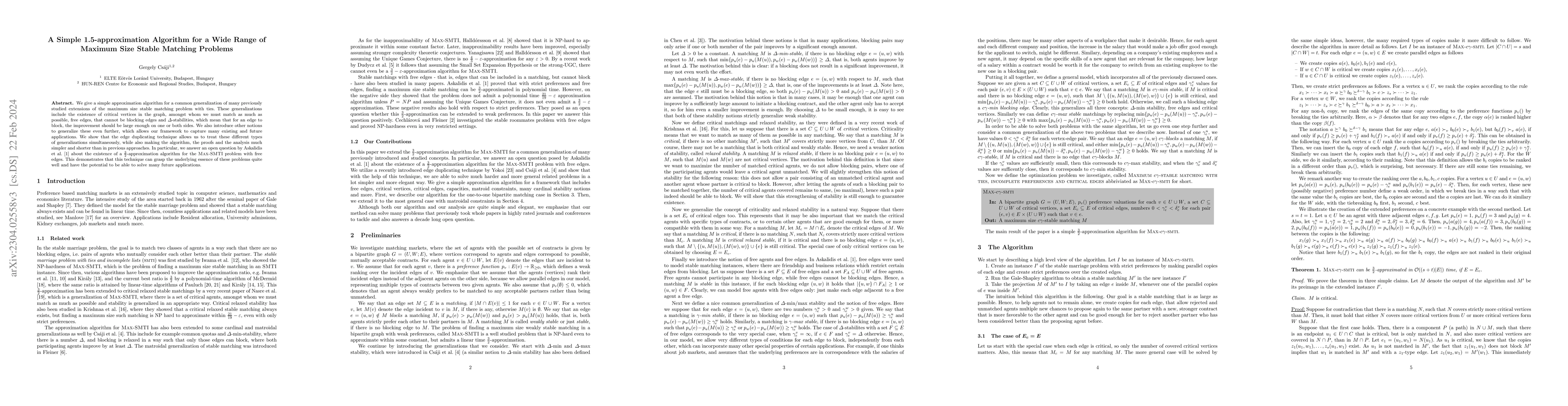 Thumbnail for A Simple 1.5-Approximation Algorithm for a Wide Range of Max-SMTI
  Problems
