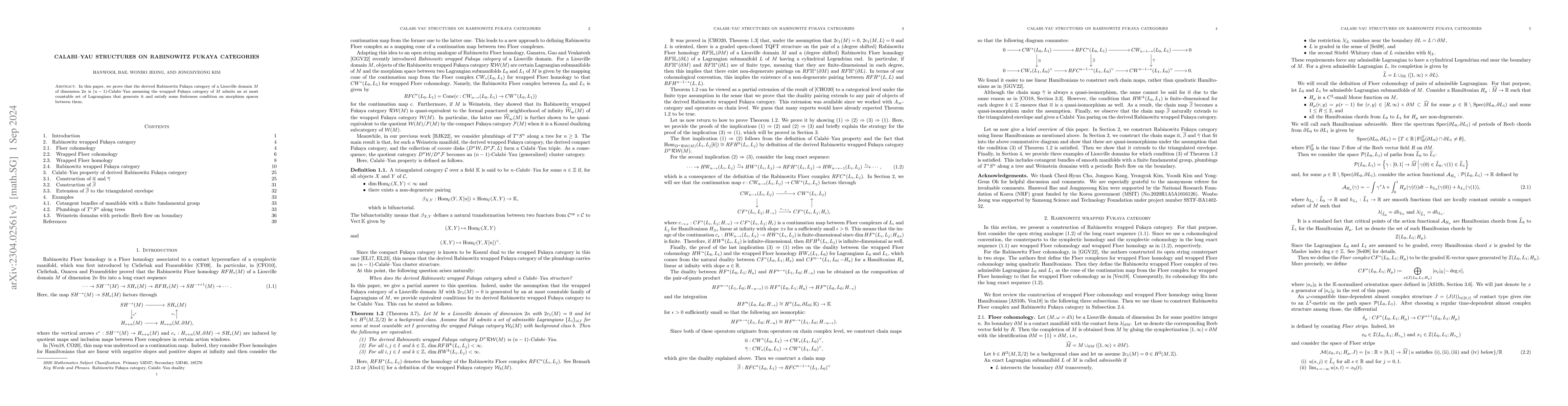 Thumbnail for Calabi-Yau structures on Rabinowitz Fukaya categories