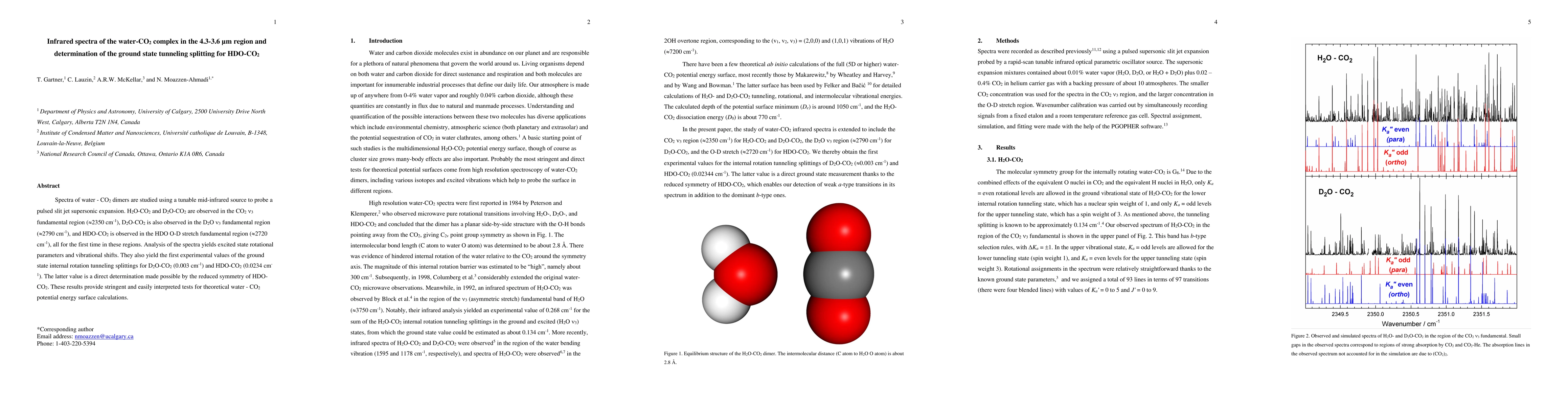 Thumbnail for Infrared spectra of the water-CO2 complex in the 4.3-3.6 micron region
  and determination of the ground state tunneling splitting for HDO-CO2
