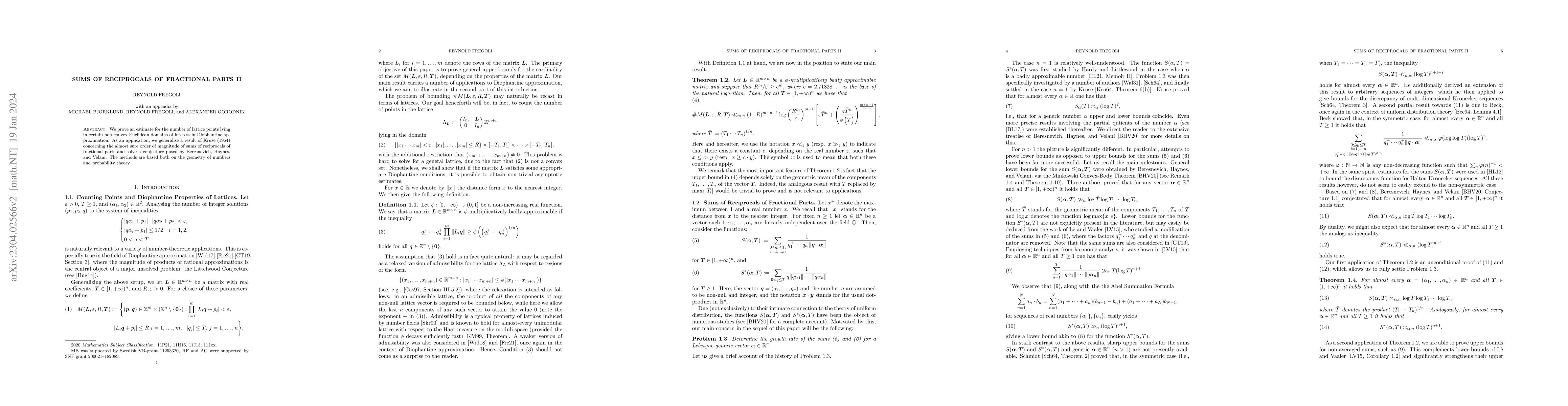 Thumbnail for Sums of Reciprocals of Fractional Parts II