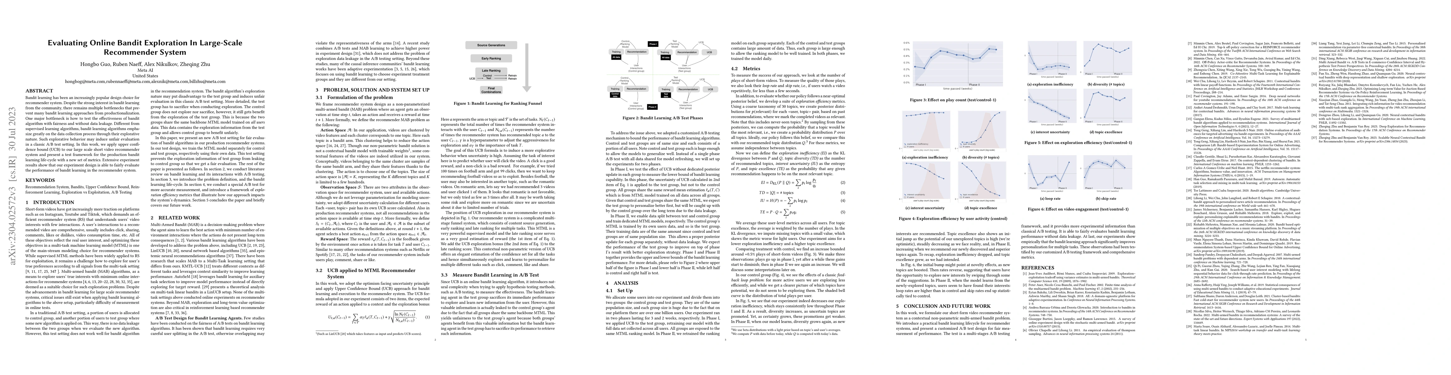 Thumbnail for Evaluating Online Bandit Exploration In Large-Scale Recommender System
