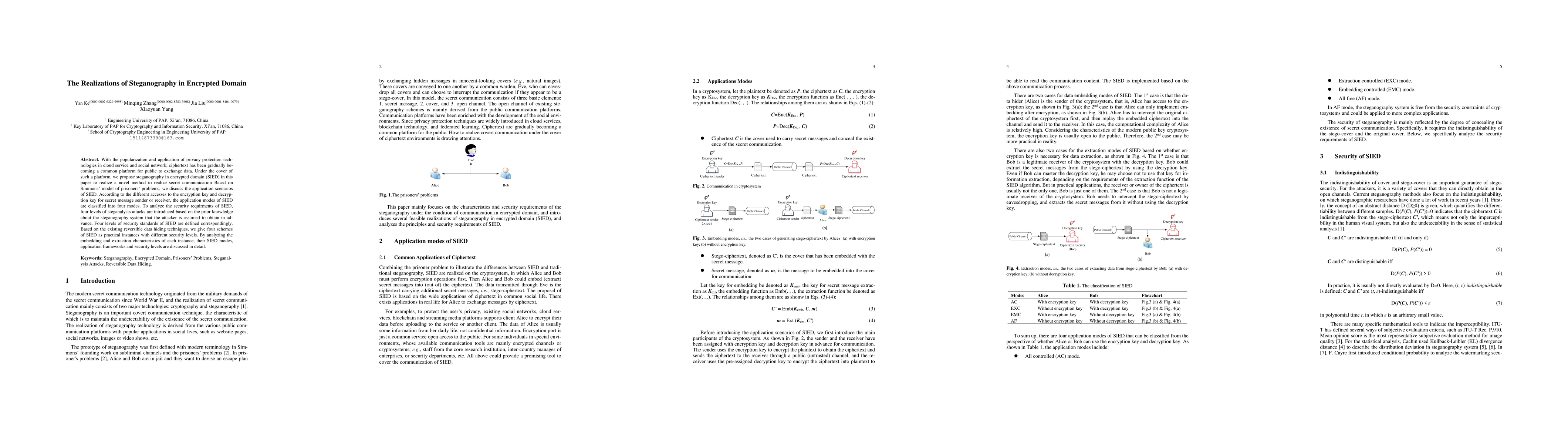 Thumbnail for The Realizations of Steganography in Encrypted Domain