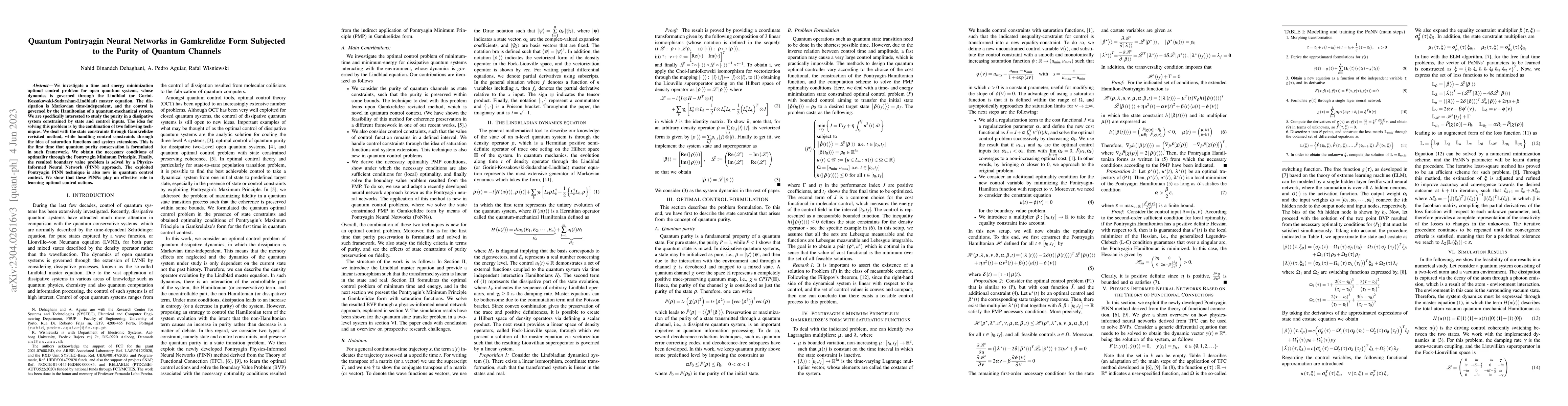 Thumbnail for Quantum Pontryagin Neural Networks in Gamkrelidze Form Subjected to the
  Purity of Quantum Channels