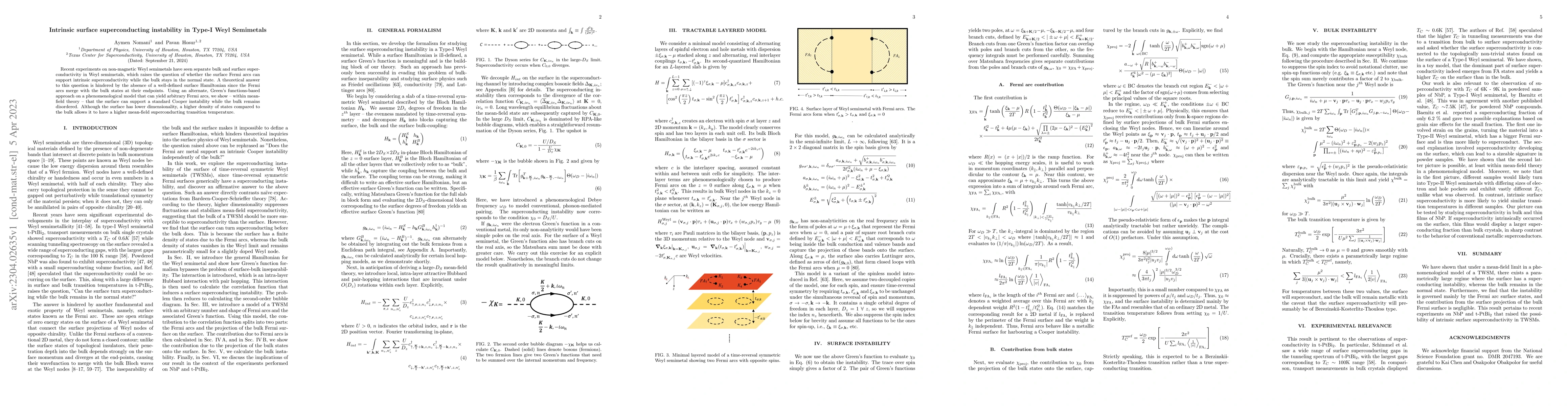 Thumbnail for Intrinsic surface superconducting instability in Type-I Weyl Semimetals