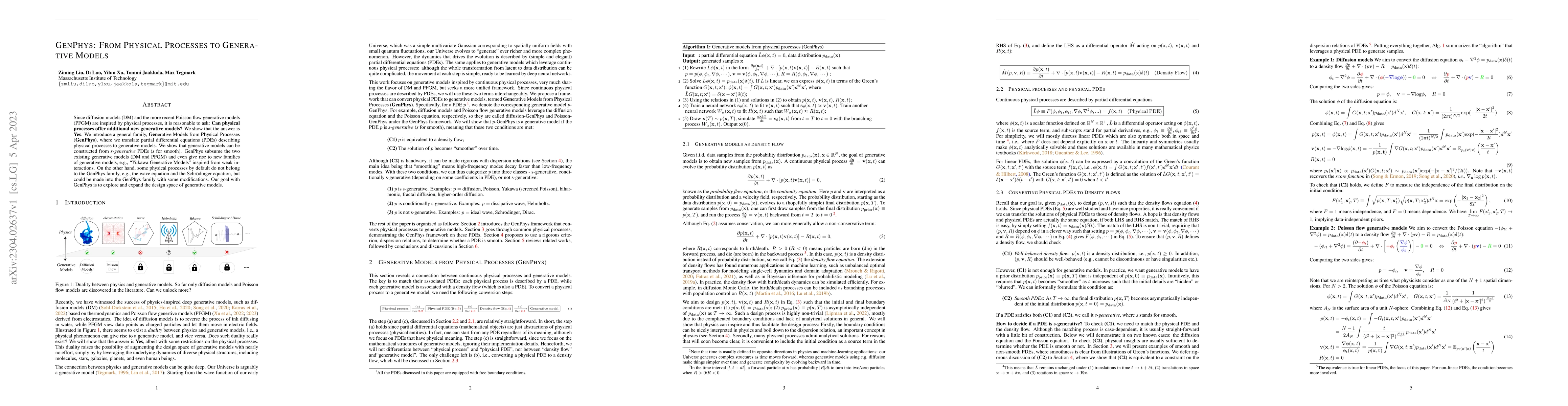 Thumbnail for GenPhys: From Physical Processes to Generative Models