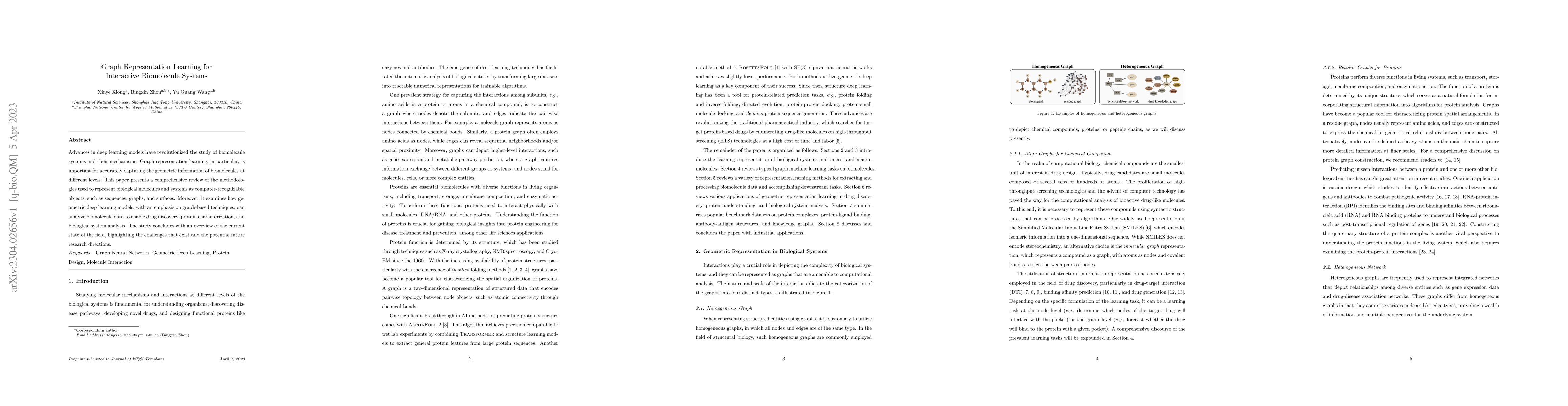 Thumbnail for Graph Representation Learning for Interactive Biomolecule Systems