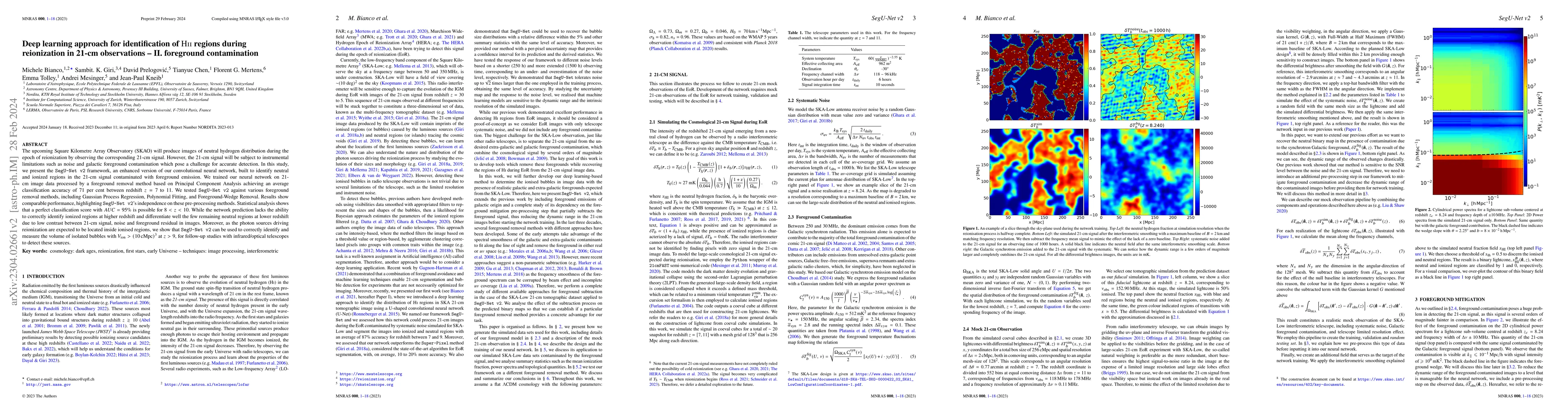 Thumbnail for Deep learning approach for identification of HII regions during
  reionization in 21-cm observations -- II. foreground contamination