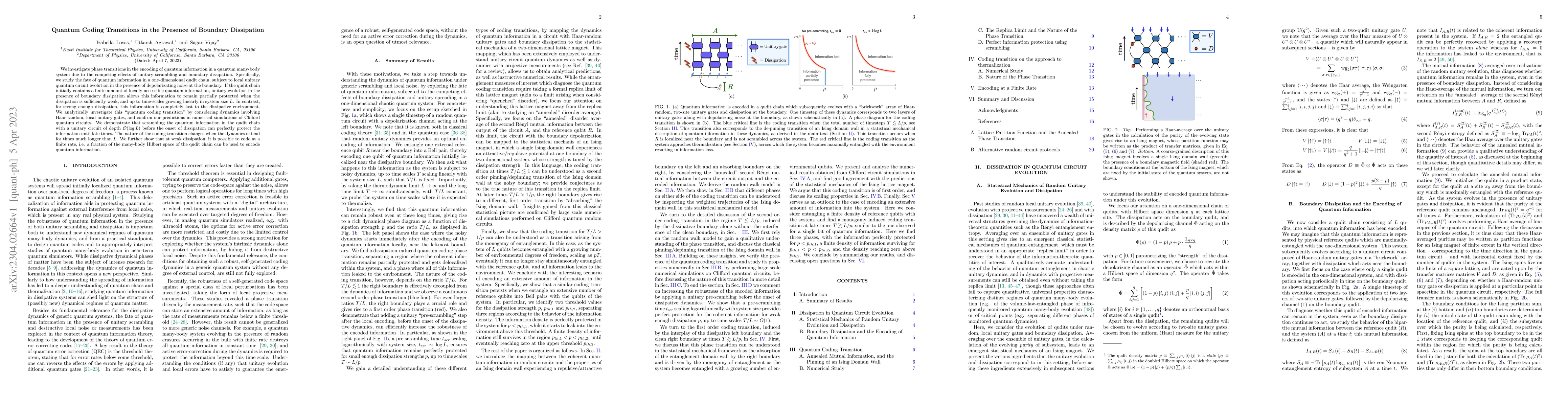 Thumbnail for Quantum Coding Transitions in the Presence of Boundary Dissipation