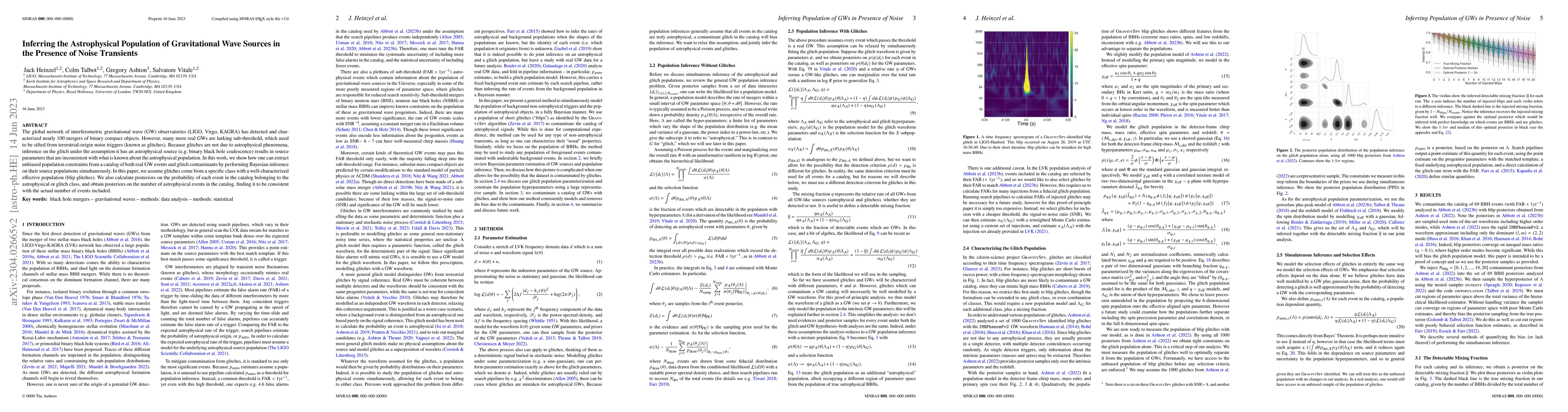 Thumbnail for Inferring the Astrophysical Population of Gravitational Wave Sources in
  the Presence of Noise Transients