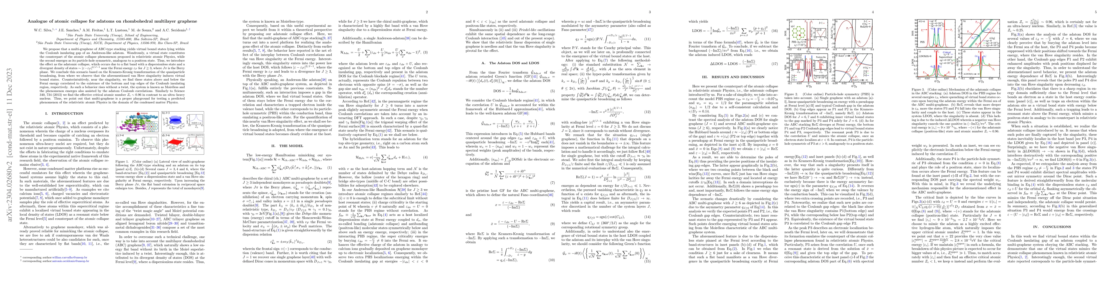 Thumbnail for Analogue of atomic collapse for adatoms on rhombohedral multilayer
  graphene