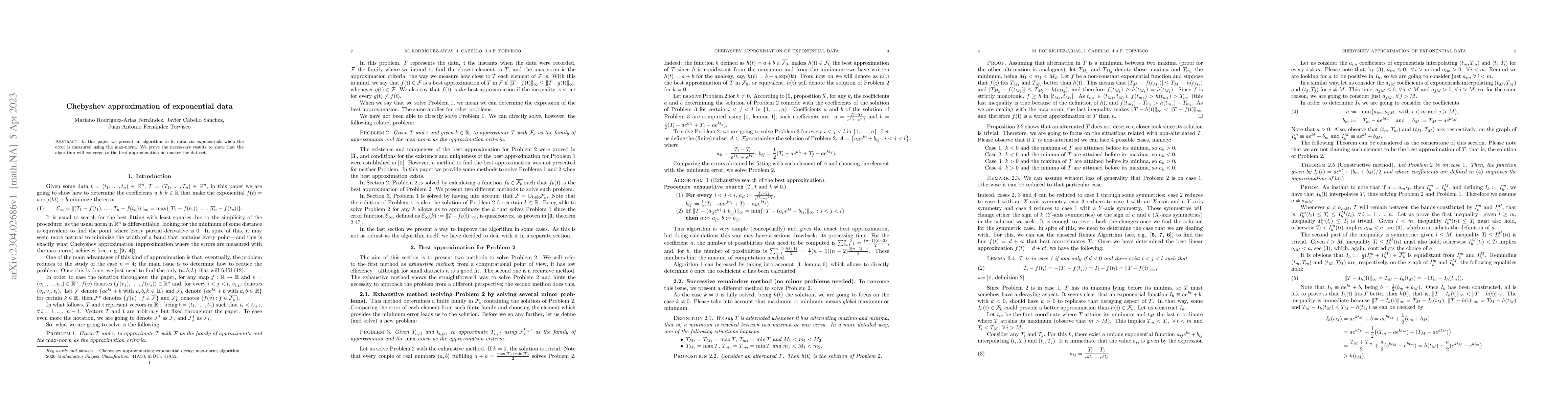 Thumbnail for Chebyshev approximation of exponential data