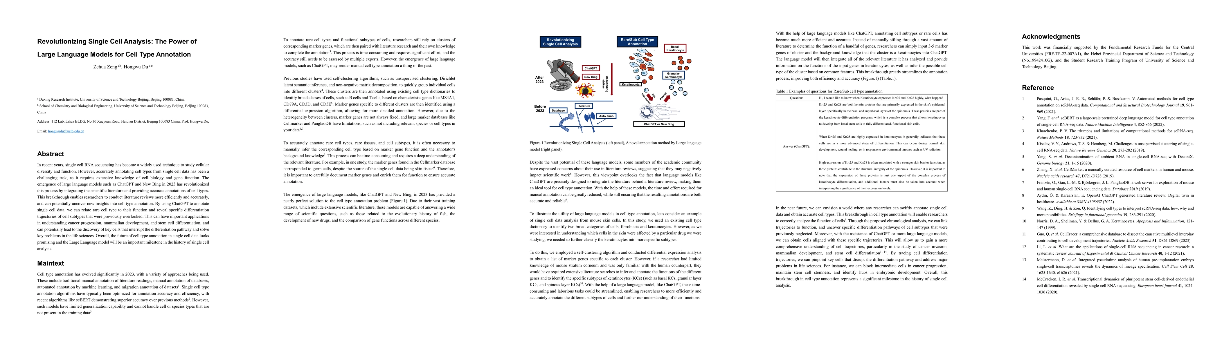 Thumbnail for Revolutionizing Single Cell Analysis: The Power of Large Language Models
  for Cell Type Annotation