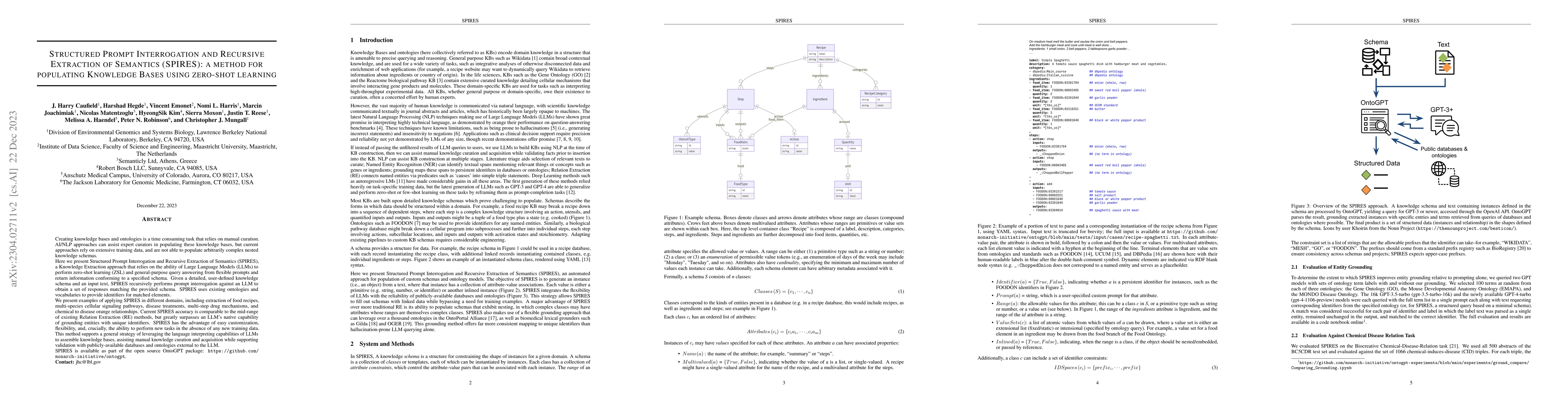 Thumbnail for Structured prompt interrogation and recursive extraction of semantics
  (SPIRES): A method for populating knowledge bases using zero-shot learning