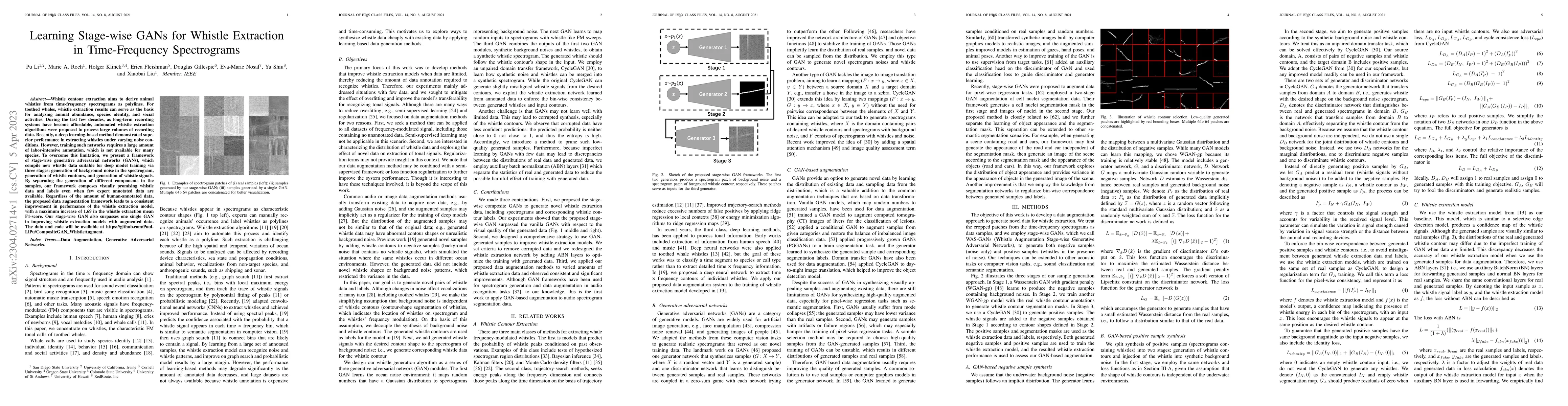 Thumbnail for Learning Stage-wise GANs for Whistle Extraction in Time-Frequency
  Spectrograms