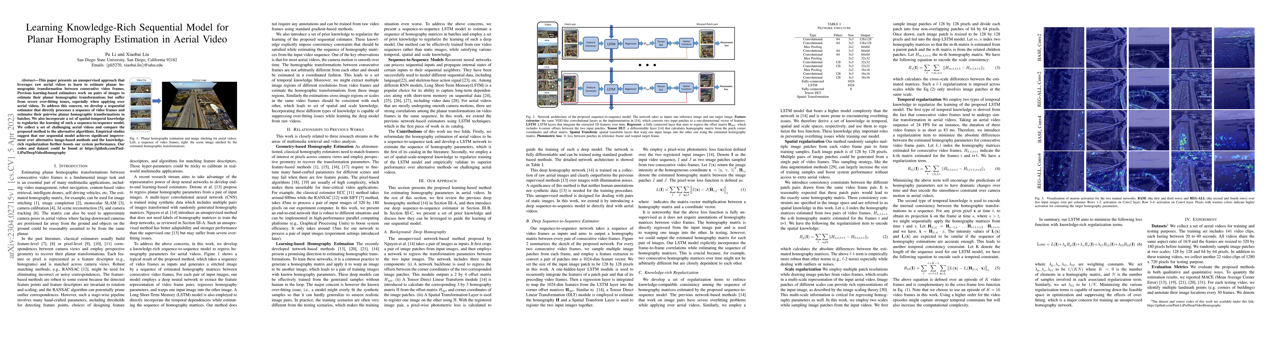 Thumbnail for Learning Knowledge-Rich Sequential Model for Planar Homography
  Estimation in Aerial Video
