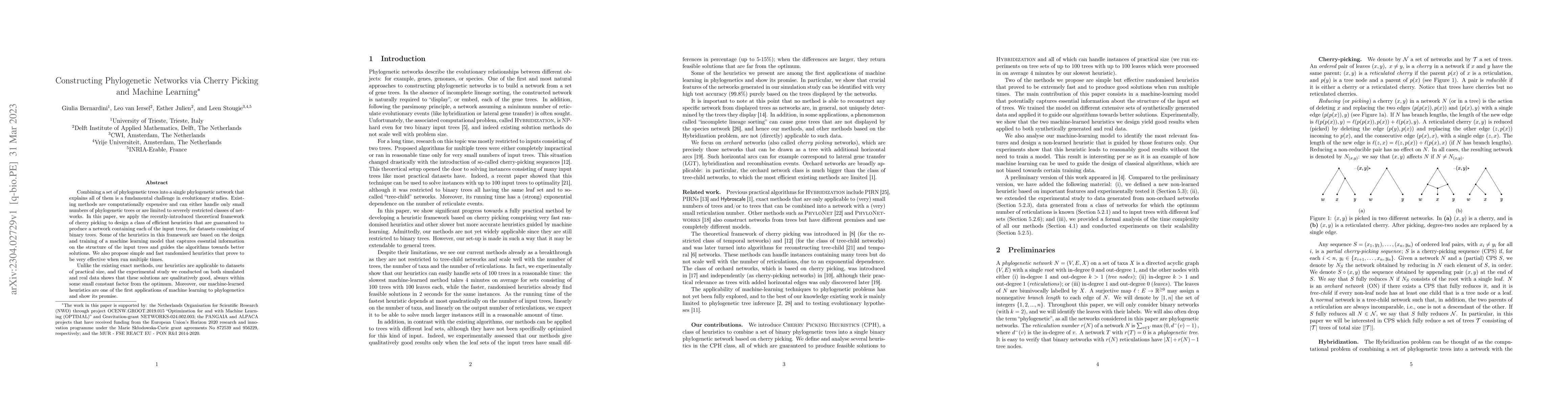 Thumbnail for Constructing Phylogenetic Networks via Cherry Picking and Machine
  Learning