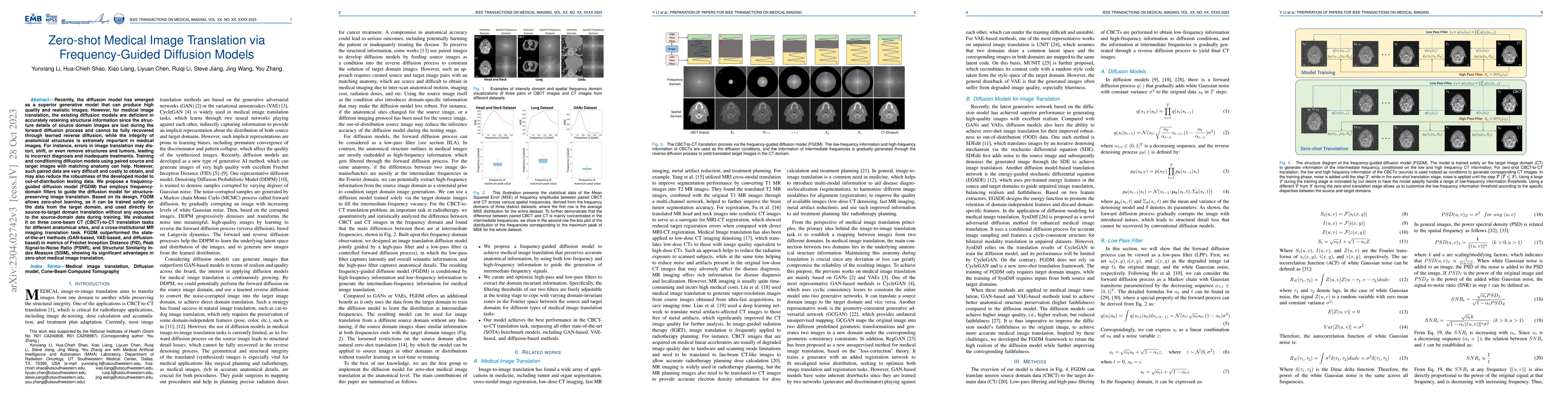 Thumbnail for Zero-shot Medical Image Translation via Frequency-Guided Diffusion
  Models