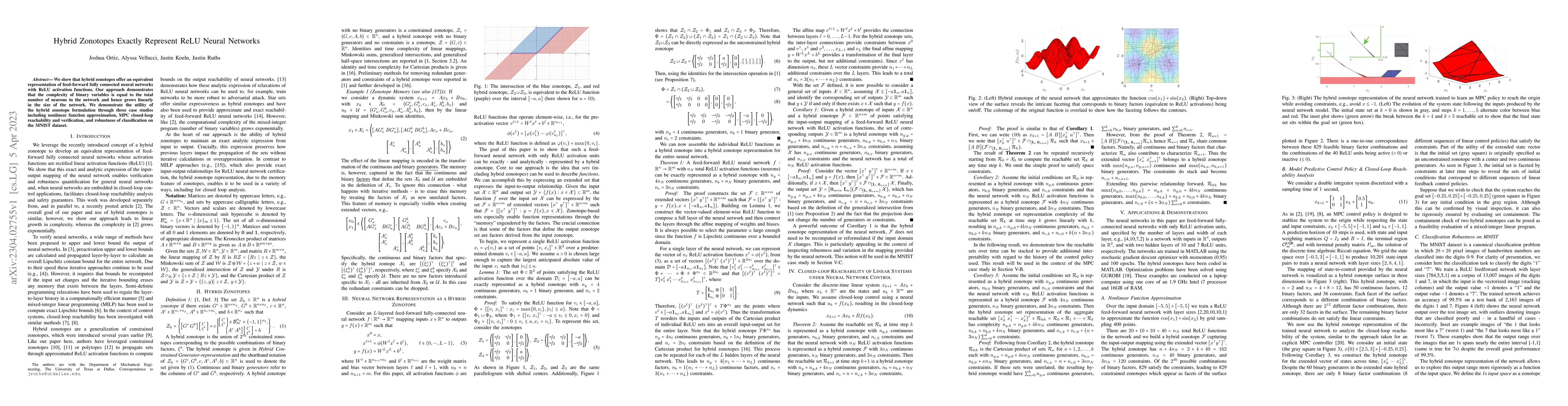 Thumbnail for Hybrid Zonotopes Exactly Represent ReLU Neural Networks