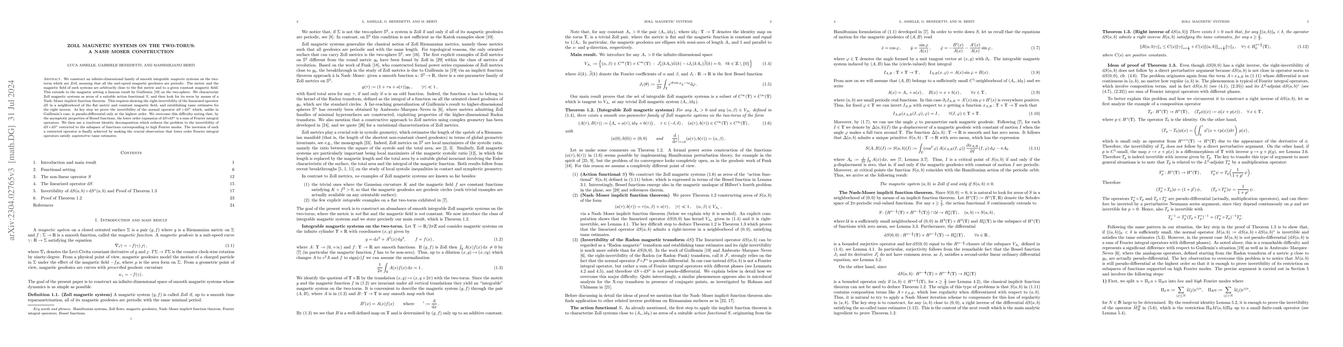 Thumbnail for Zoll magnetic systems on the two-torus: a Nash-Moser construction