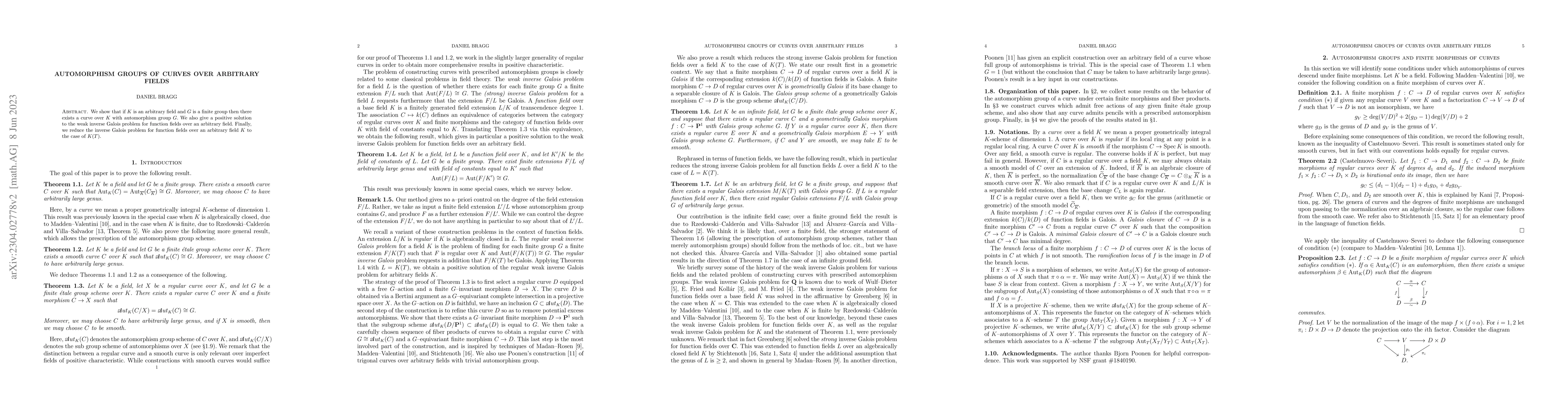 Thumbnail for Automorphism groups of curves over arbitrary fields