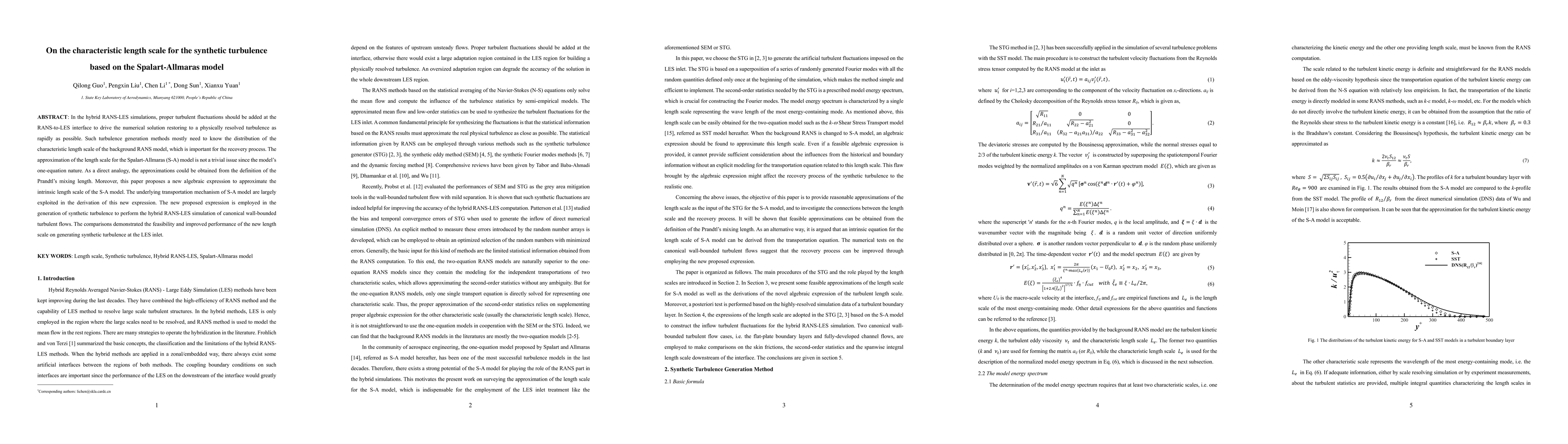 Thumbnail for On the characteristic length scale for the synthetic turbulence based on
  the Spalart-Allmaras model