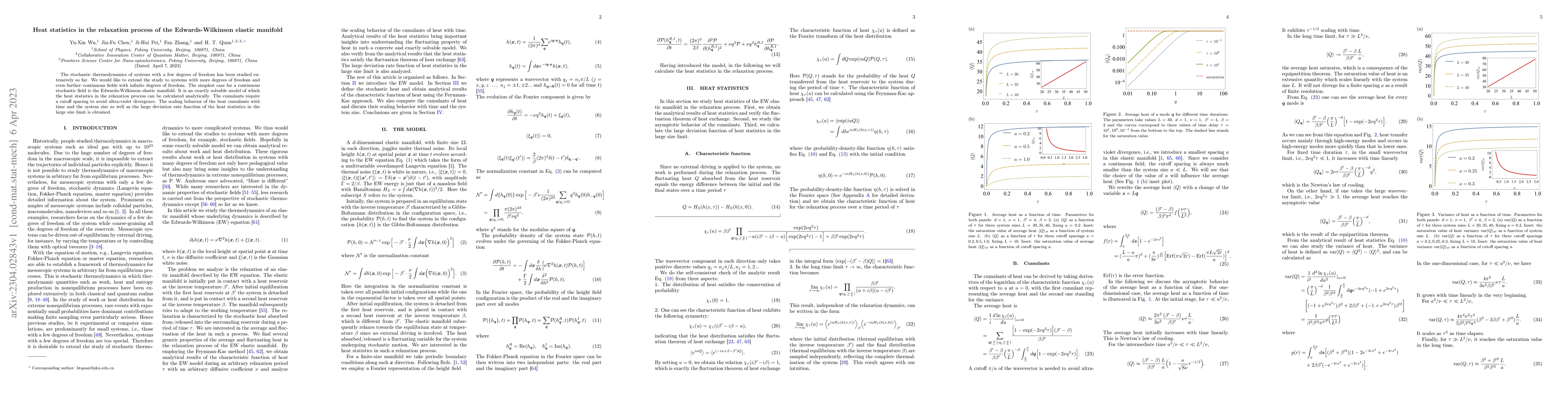 Thumbnail for Heat statistics in the relaxation process of the Edwards-Wilkinson
  elastic manifold