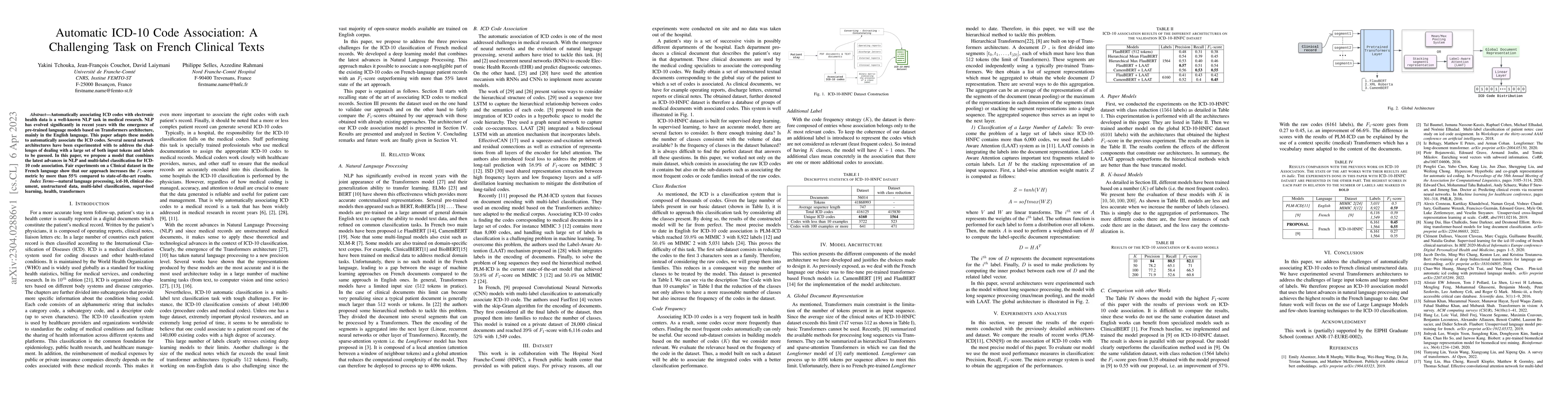 Thumbnail for Automatic ICD-10 Code Association: A Challenging Task on French Clinical
  Texts