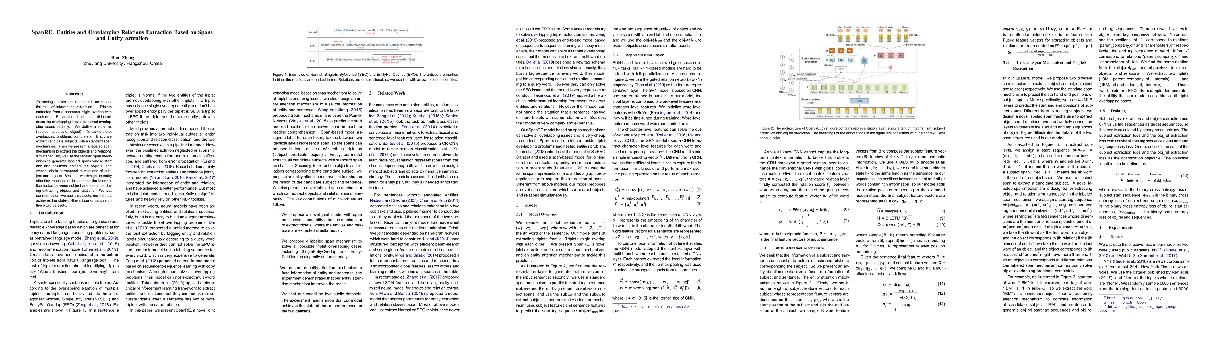 Thumbnail for SpanRE: Entities and Overlapping Relations Extraction Based on Spans and
  Entity Attention