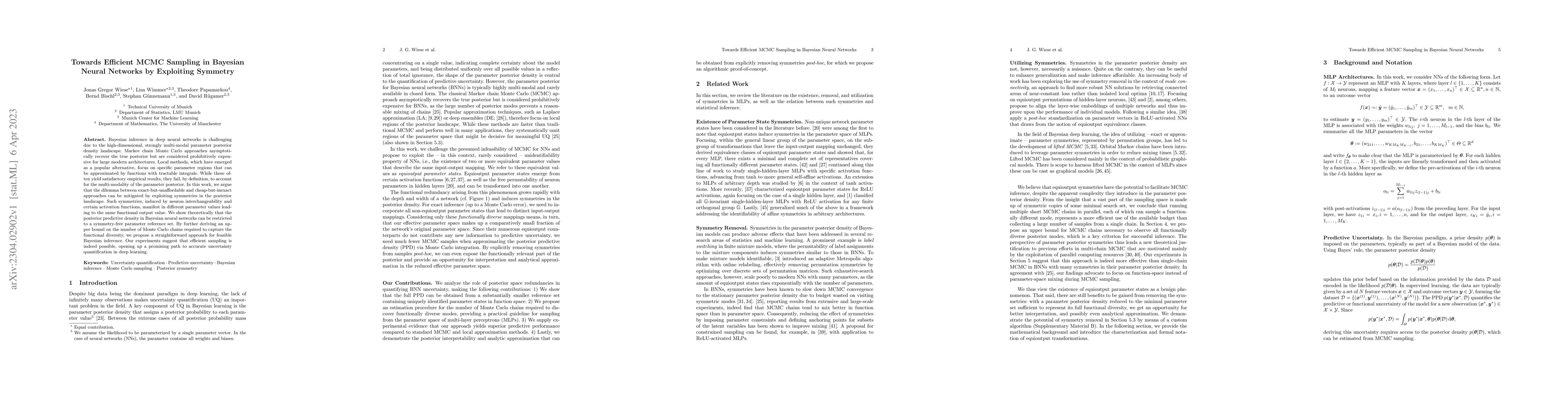 Thumbnail for Towards Efficient MCMC Sampling in Bayesian Neural Networks by
  Exploiting Symmetry