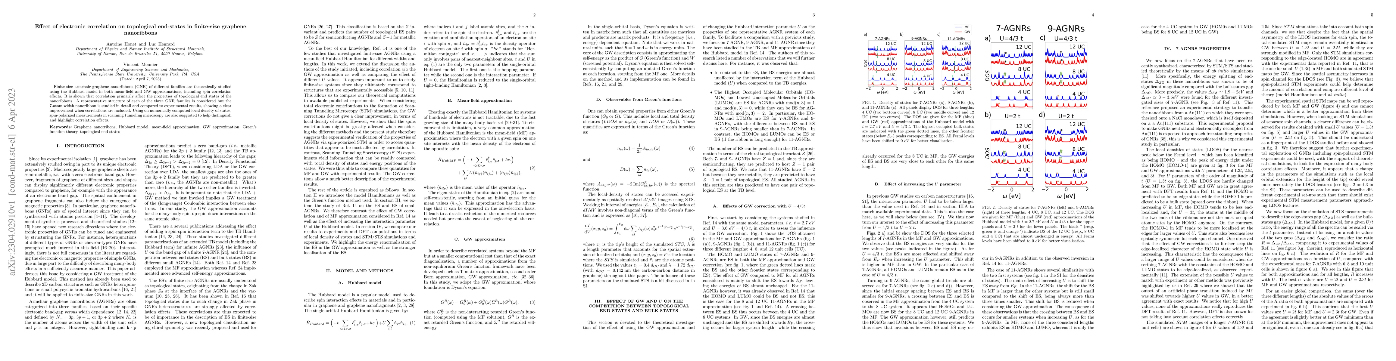Thumbnail for Effect of electronic correlation on topological end-states in
  finite-size graphene nanoribbons