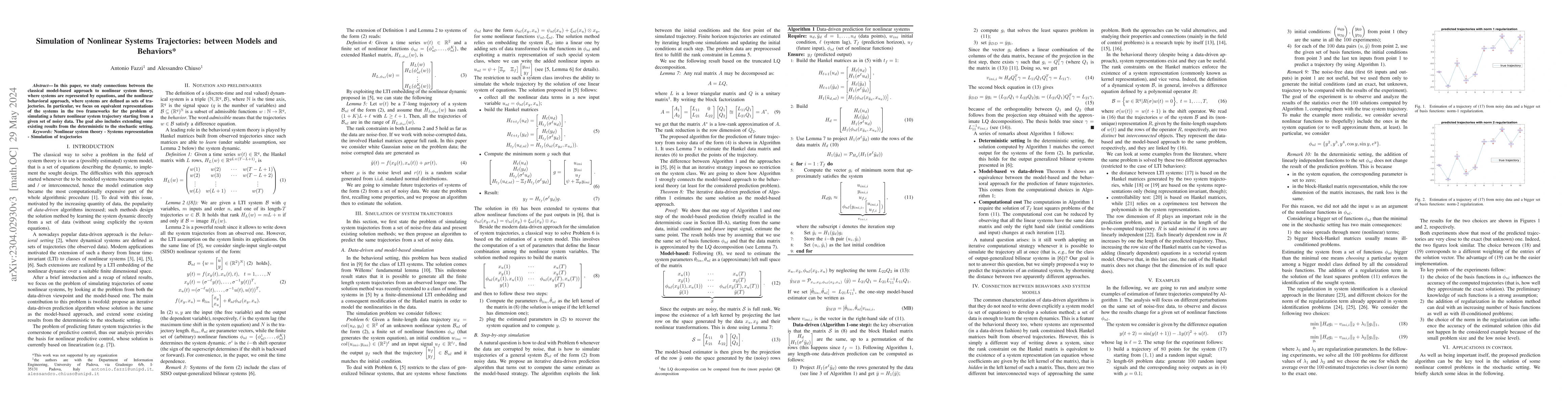 Thumbnail for Simulation of Nonlinear Systems Trajectories: between Models and
  Behaviors