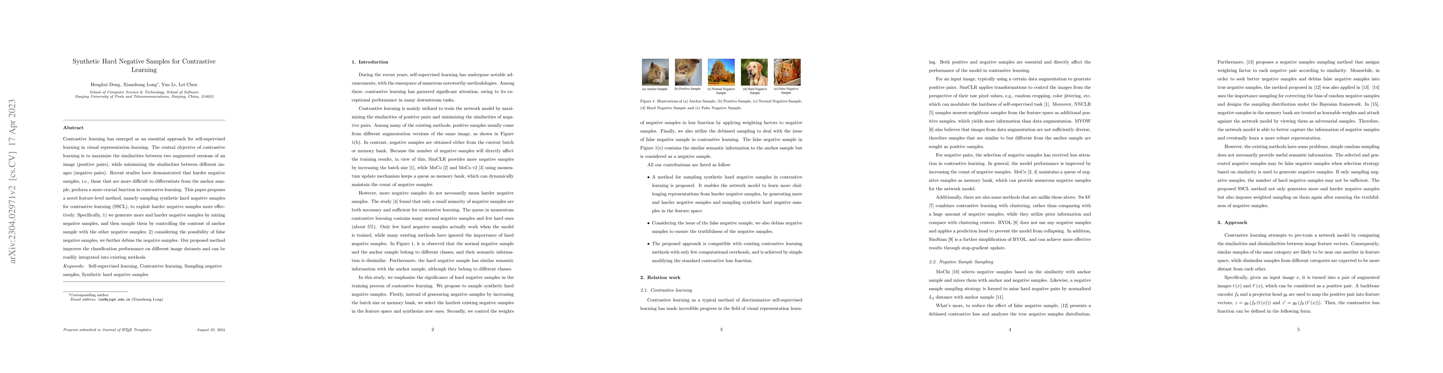 Thumbnail for Synthetic Hard Negative Samples for Contrastive Learning