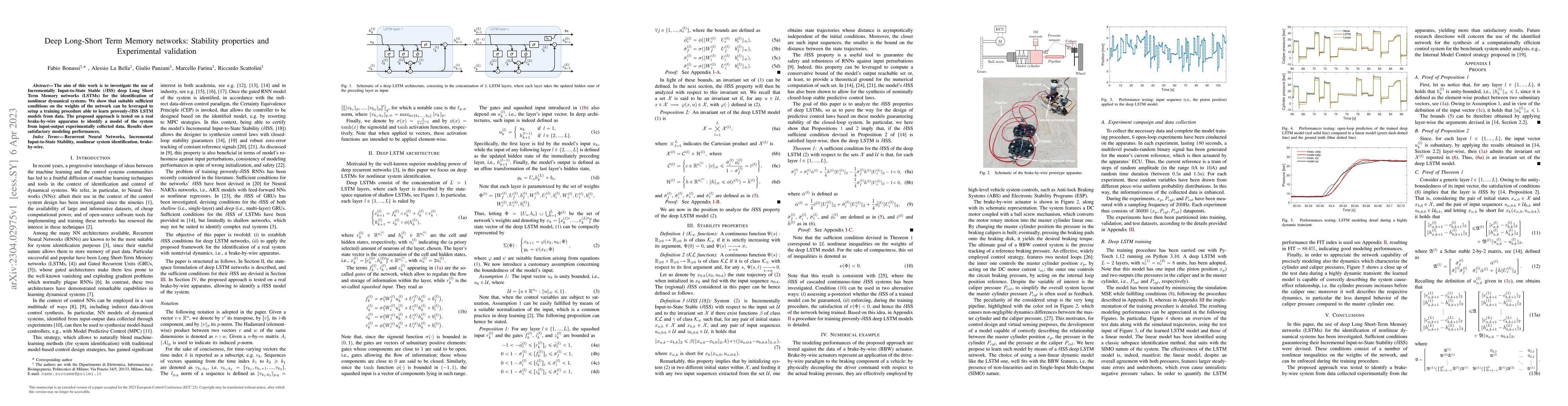 Thumbnail for Deep Long-Short Term Memory networks: Stability properties and
  Experimental validation
