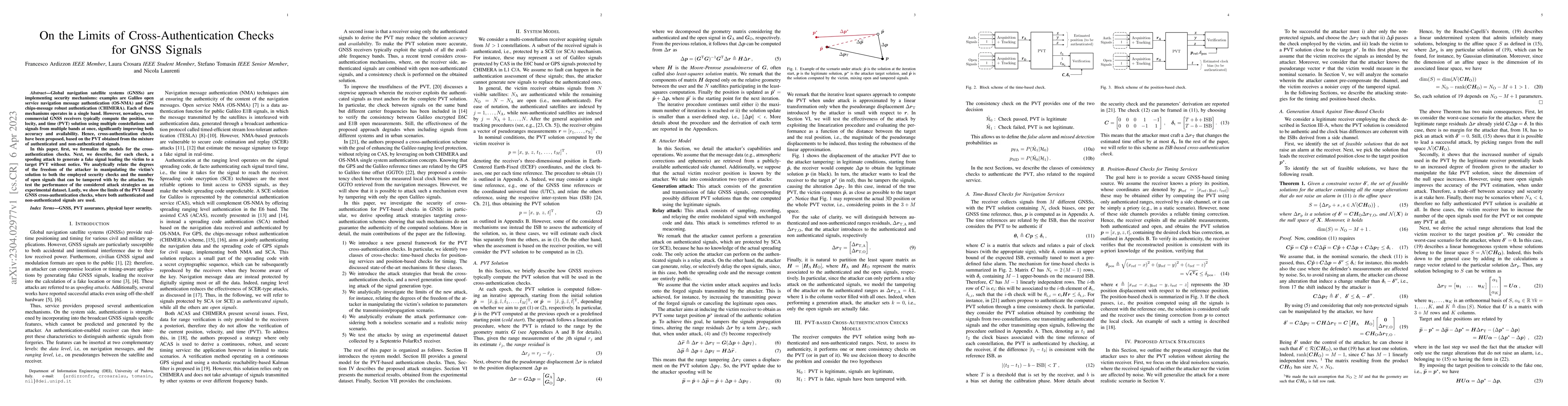 Thumbnail for On the Limits of Cross-Authentication Checks for GNSS Signals