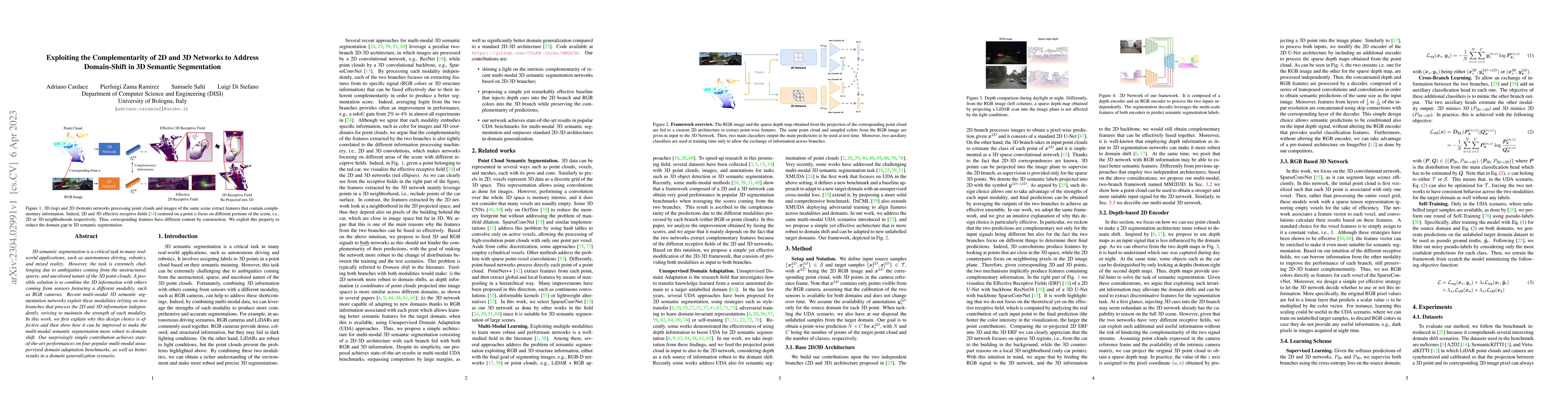 Thumbnail for Exploiting the Complementarity of 2D and 3D Networks to Address
  Domain-Shift in 3D Semantic Segmentation